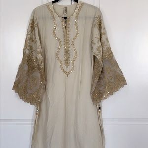 ETHNIC KURTA. Brand new, beautiful combination of cream and gold.